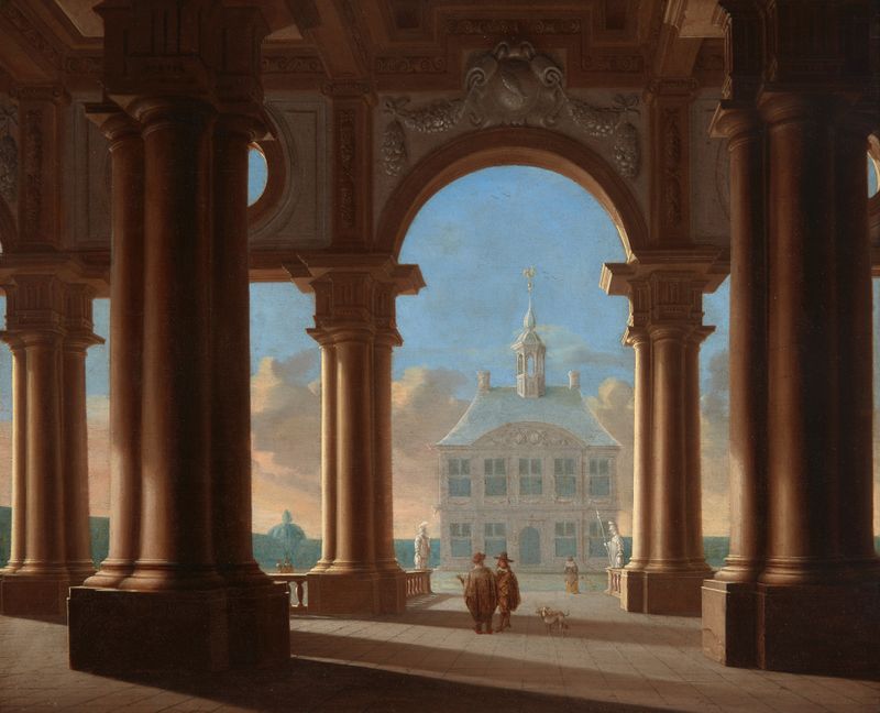 Palace Entrance – Architectural Study, oil on canvas by Daniël de Blieck