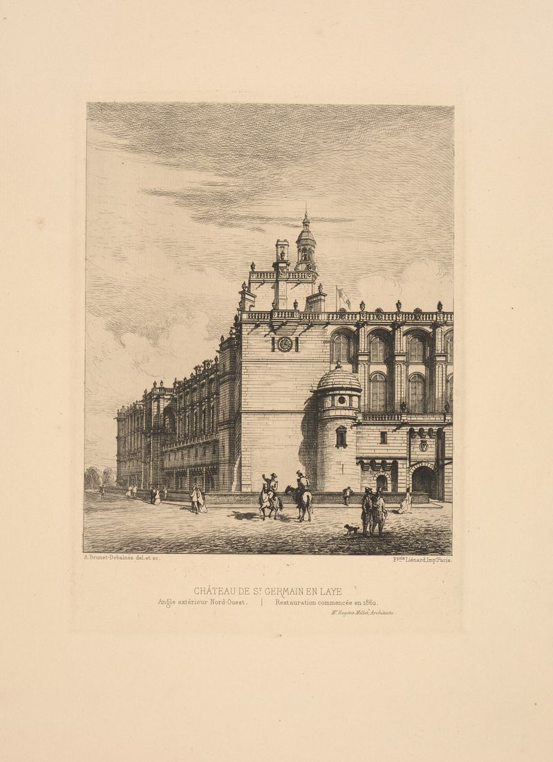 Chateau de St. Germain en Laye, restoration scene by Alfred Brunet-Debaines