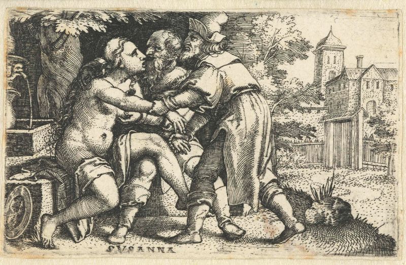 Gravura de Georg Pencz retratando Susanna com dois anciãos