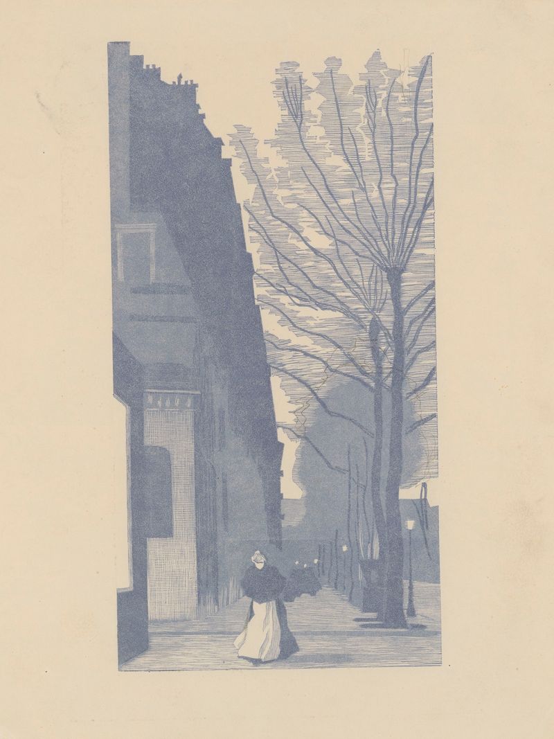 Avenue de Villiers by Amédée Joyau, oil on canvas depicting a lively Paris street scene
