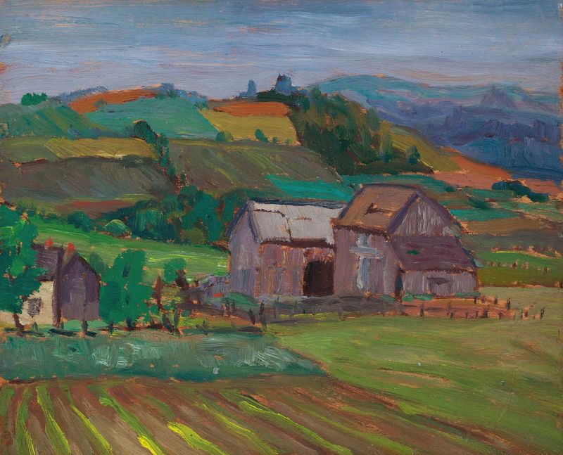 Paisaje de campos de verano en estilo impresionista de Sir Frederick Grant Banting