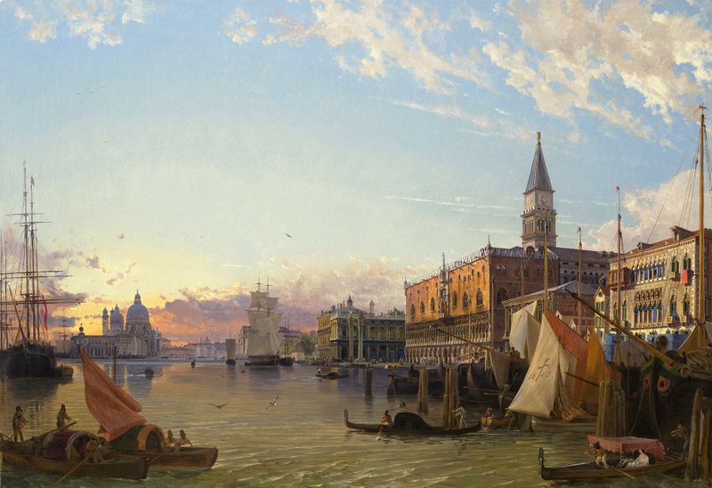 The Doge’s Palace and the Grand Canal, oil on canvas by Friedrich von Nerly
