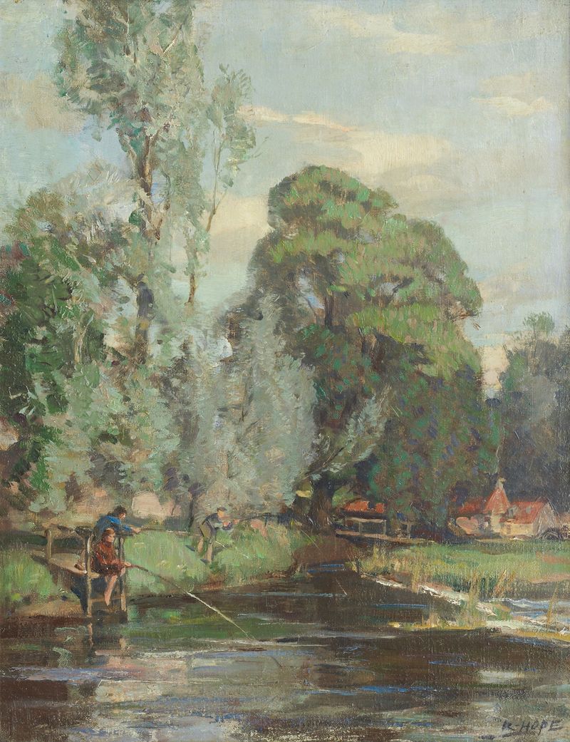 Pesca junto al río, Romanticismo, Robert Hope