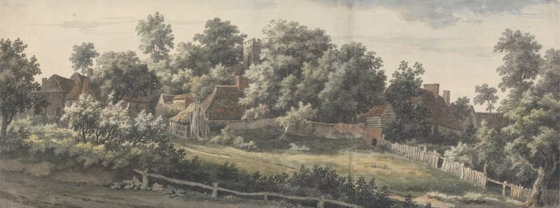 Harbledown, a village near Canterbury, oil on canvas by Jonathan Skelton
