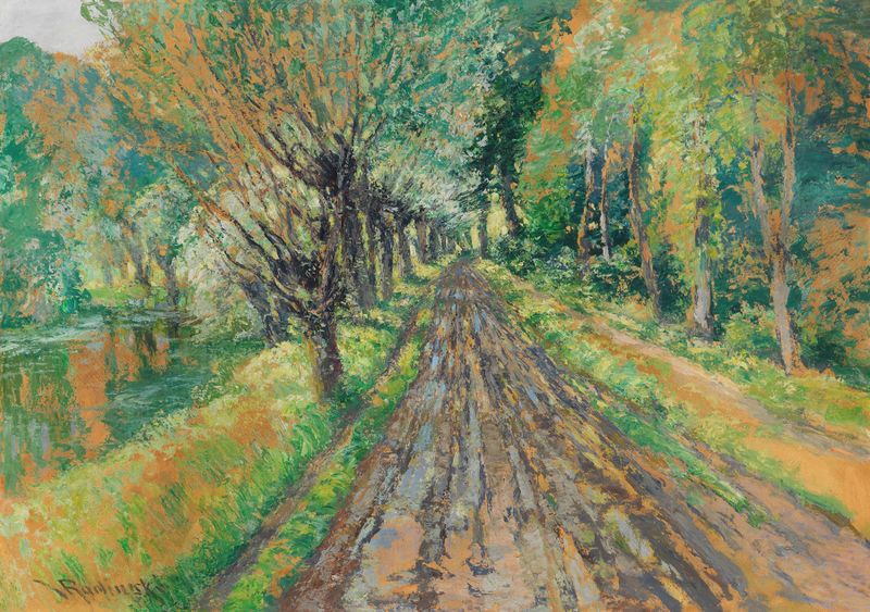 Abstract composition with soft hues by Václav Radimsky, oil painting, 1905