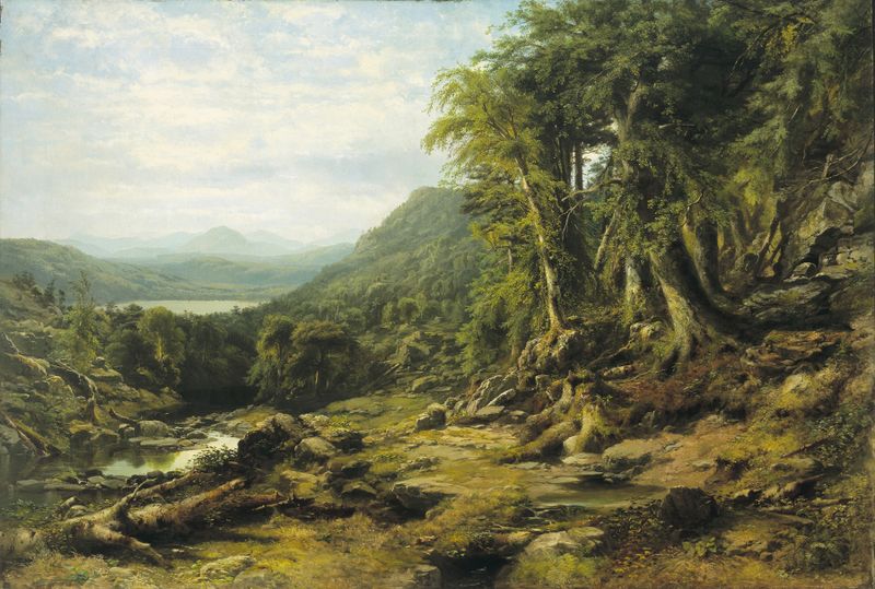 Landscape of Catskill Creek, New York by James McDougal Hart, oil painting