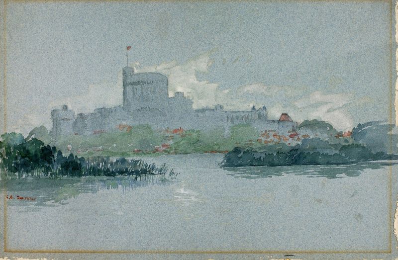 Windsor Castle landscape by Cass Gilbert, 1905, oil painting