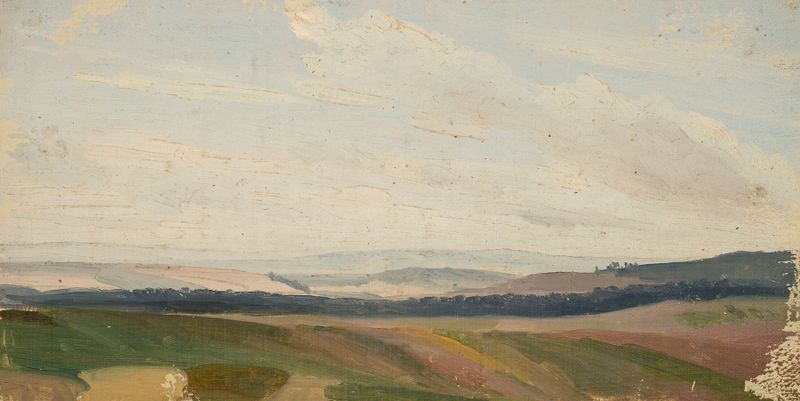 Boceto de paisaje bajo de Chrystian Breslauer, medio desconocido