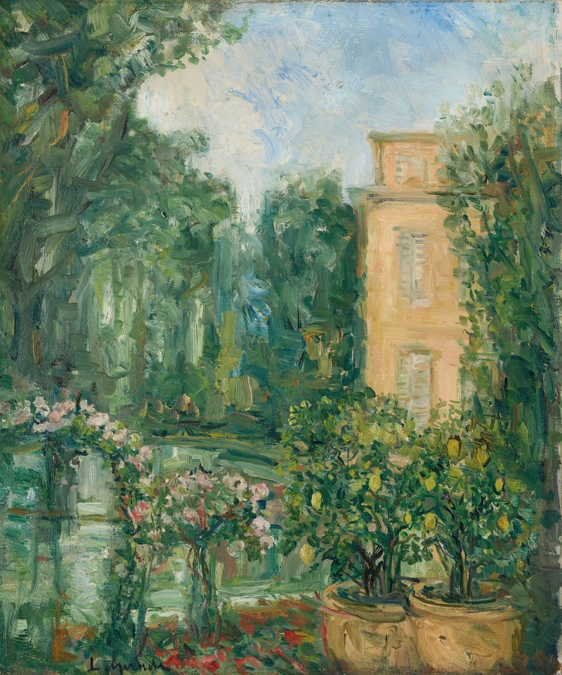 Vue d’Isola Bella, Italie de Pierre Laprade, paisaje impresionista con jardines y agua