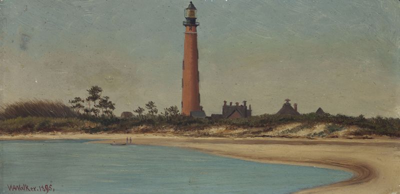 Ponce de Leon Inlet Lighthouse by William Aiken Walker, oil painting depicting a lighthouse and ocean landscape