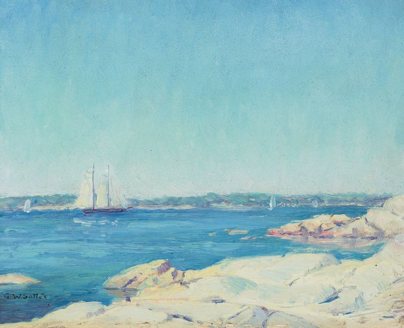 Marine scene at dawn, oil painting by George William Sotter