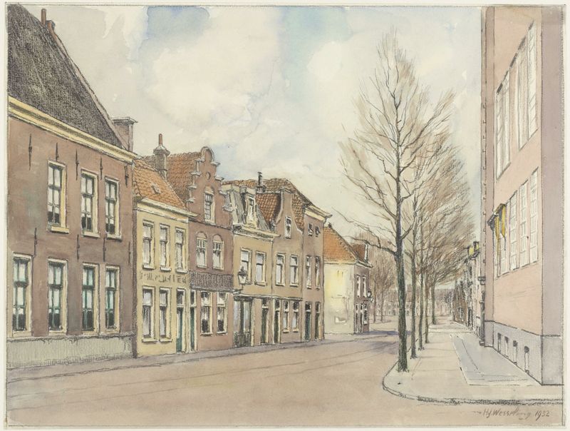 Landscape depicting twilight horizon by Hendrik Jan Wesseling