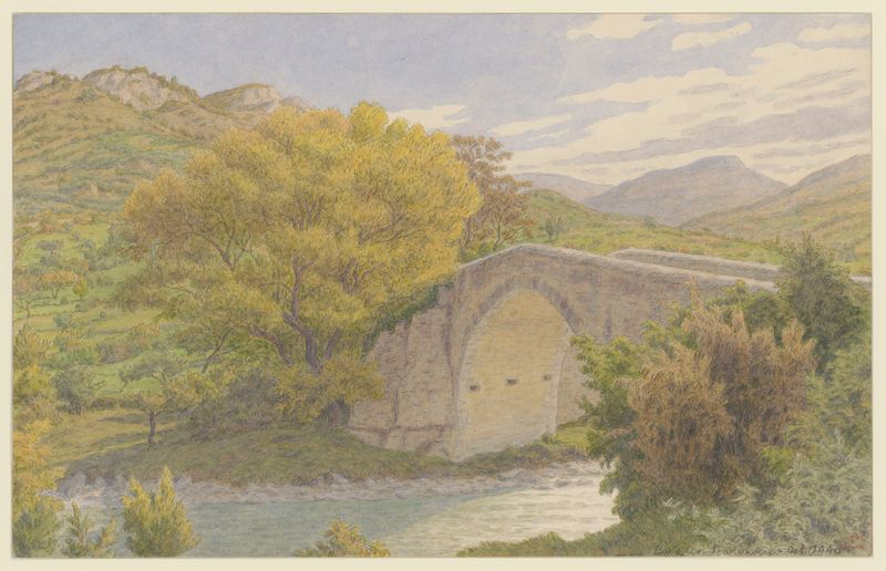 Buis-les-Baronnies, le vieux pont de Henri Rivière, retratando uma ponte coberta de hera.
