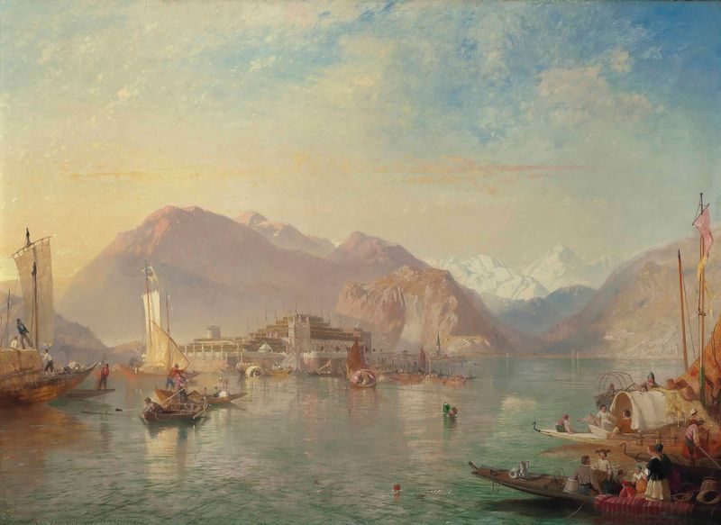 Landscape of Isola Bella, Lake Maggiore, Italy by James Baker Pyne, oil painting