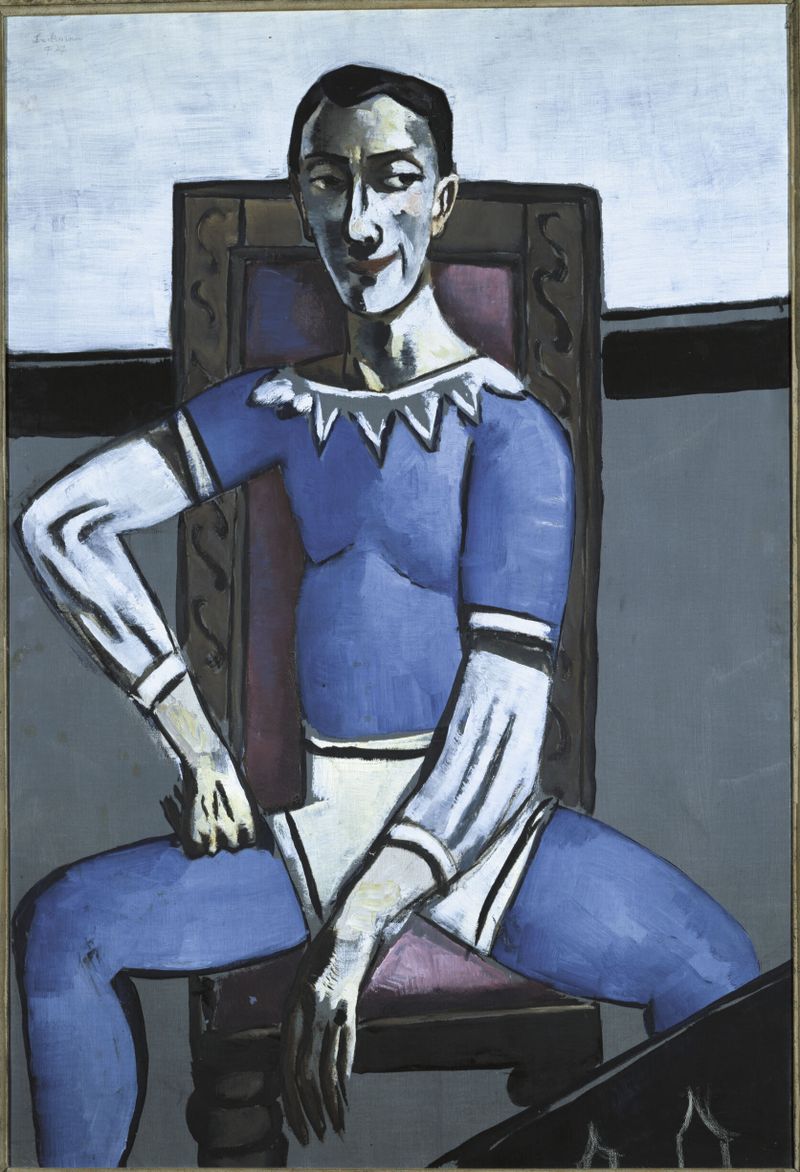 Portrait of Zeretelli by Max Beckmann, oil on canvas, featuring an intense gaze and emotional depth.