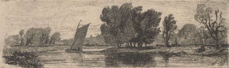 River Scene, Aldercar by Miles Edmund Cotman, watercolor on paper
