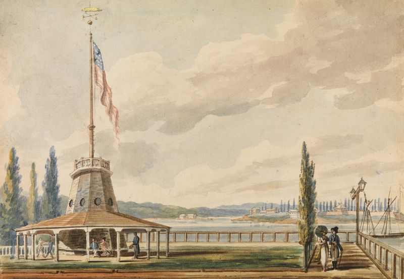 Landscape of The Battery and Flagstaff, oil painting by Pavel Petrovich Svinin