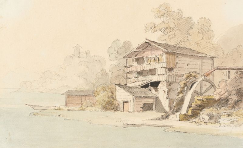 Landscape with mountains and mist by Johann Ludwig Aberli, medium unknown.