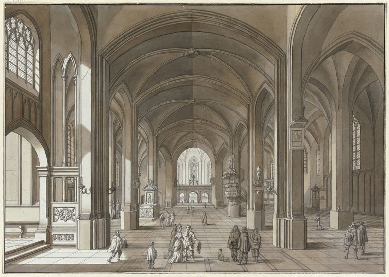 Gothic architecture with choir stalls, oil on canvas by Johann Ludwig Ernst Morgenstern
