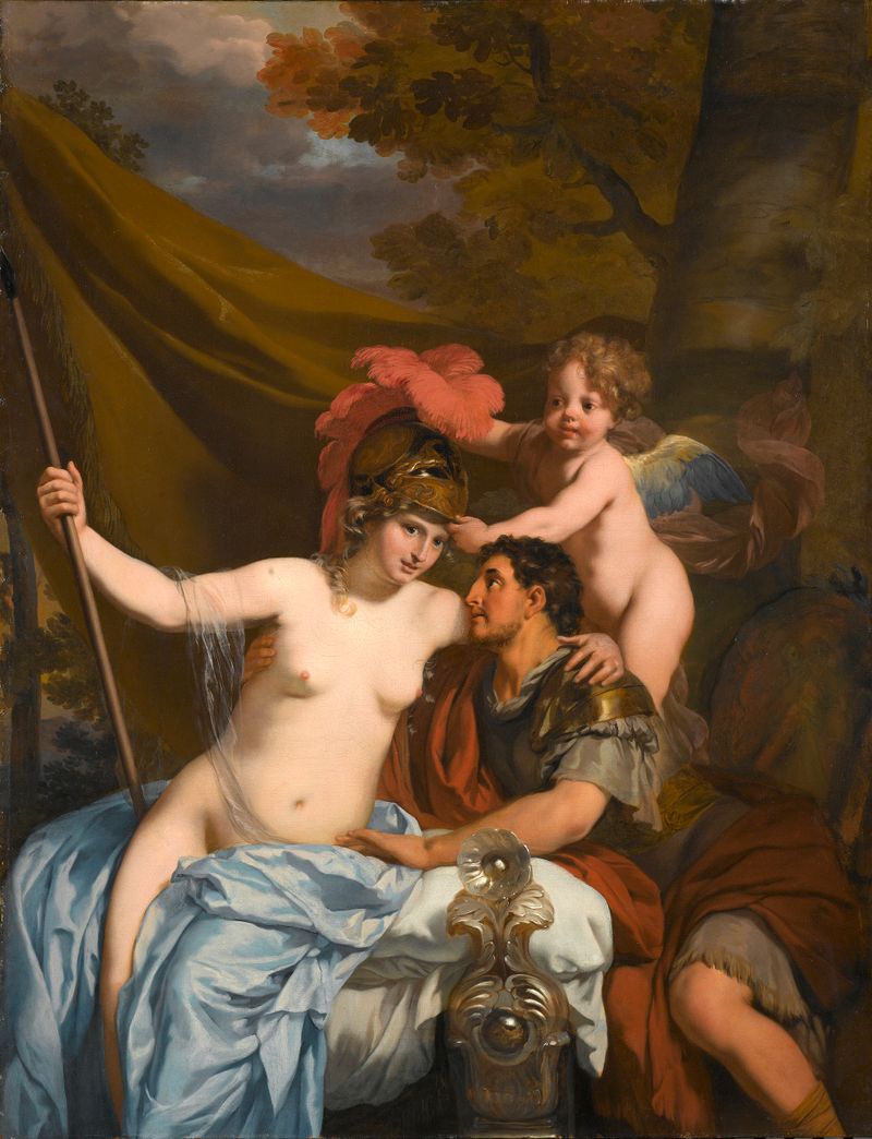 Oil painting by Gerard de Lairesse depicting Odysseus and Calypso on an island.