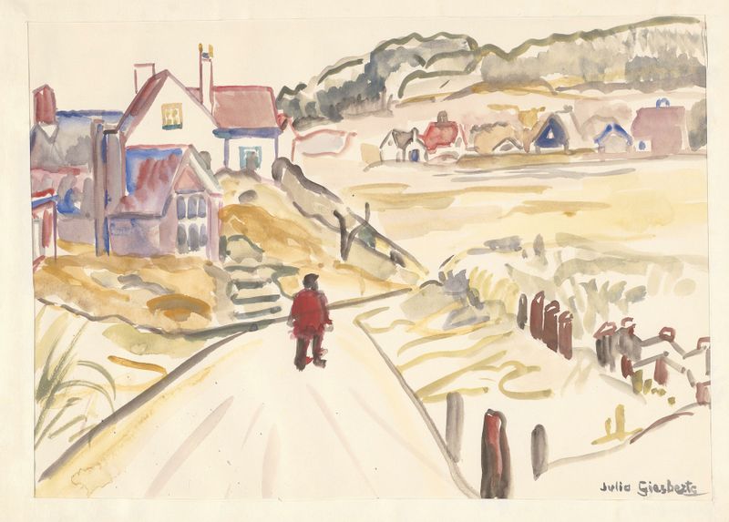 Landscape with golden light by Julia Giesberts, medium unknown