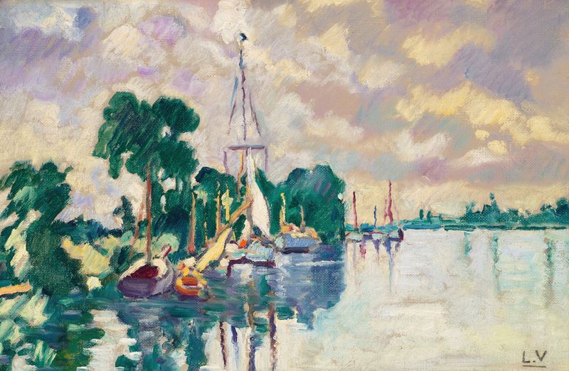 Voiliers à Ouistreham de Louis Valtat, pintura a óleo de veleiros no oceano