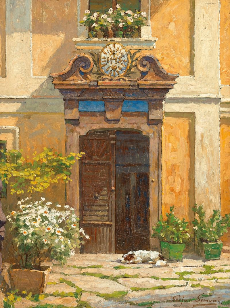Architecture featuring a rustic door illuminated by sunlight, by Stefan Simony