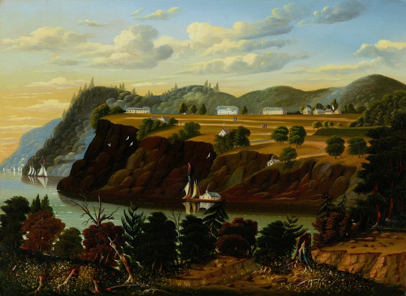 Landscape with a river and hills, oil painting by Thomas Chambers