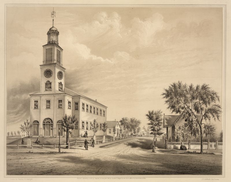 Gravura de The old Congregational Church, Saco de John H. Bufford's & Sons