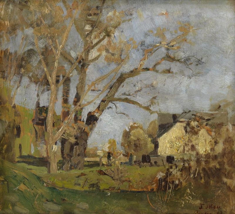 Landscape with figures in a park, oil on canvas by Tina Blau