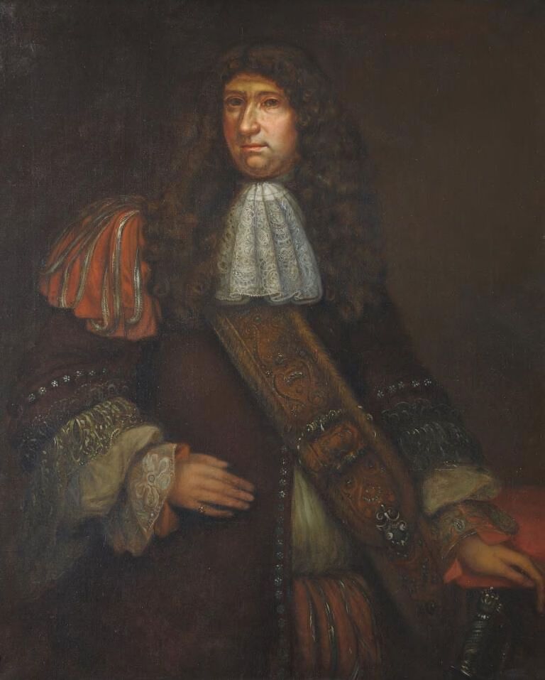 Retrato de um homem, óleo sobre tela de Robert M. Pratt