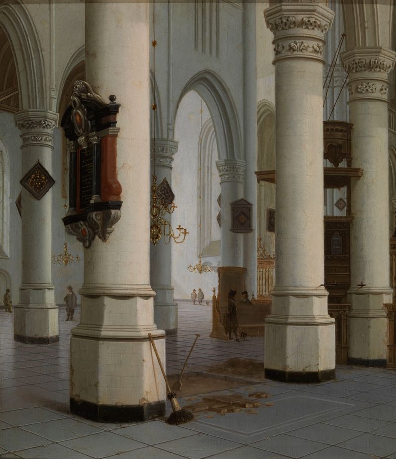 Interior of the Nieuwe Kerk, oil painting by Hendrick Cornelisz. van Vliet