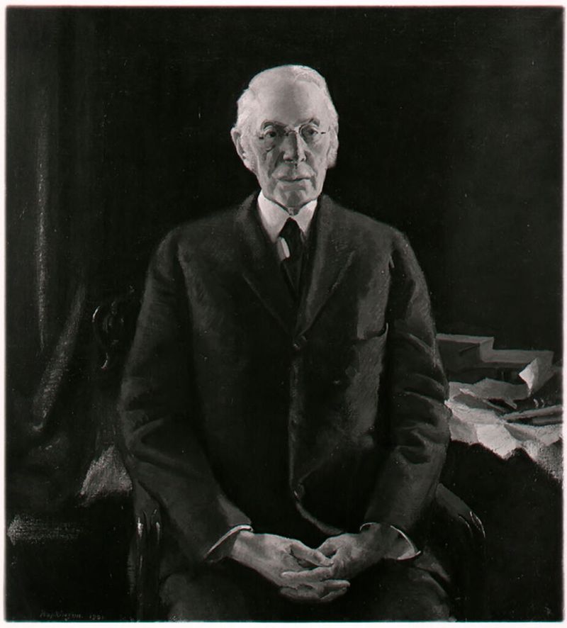 Portrait of Charles William Eliot, oil on canvas by Charles Sydney Hopkinson
