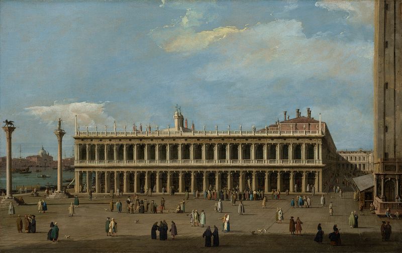 Venice, the Piazzetta, looking west, oil on canvas by Canaletto
