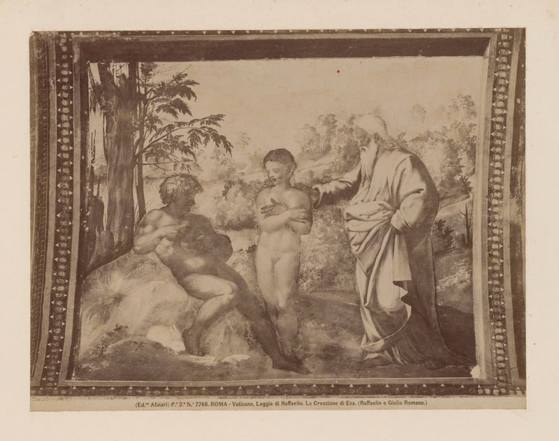 Escena de fresco de creación por Fratelli Alinari, impresión de albúmina