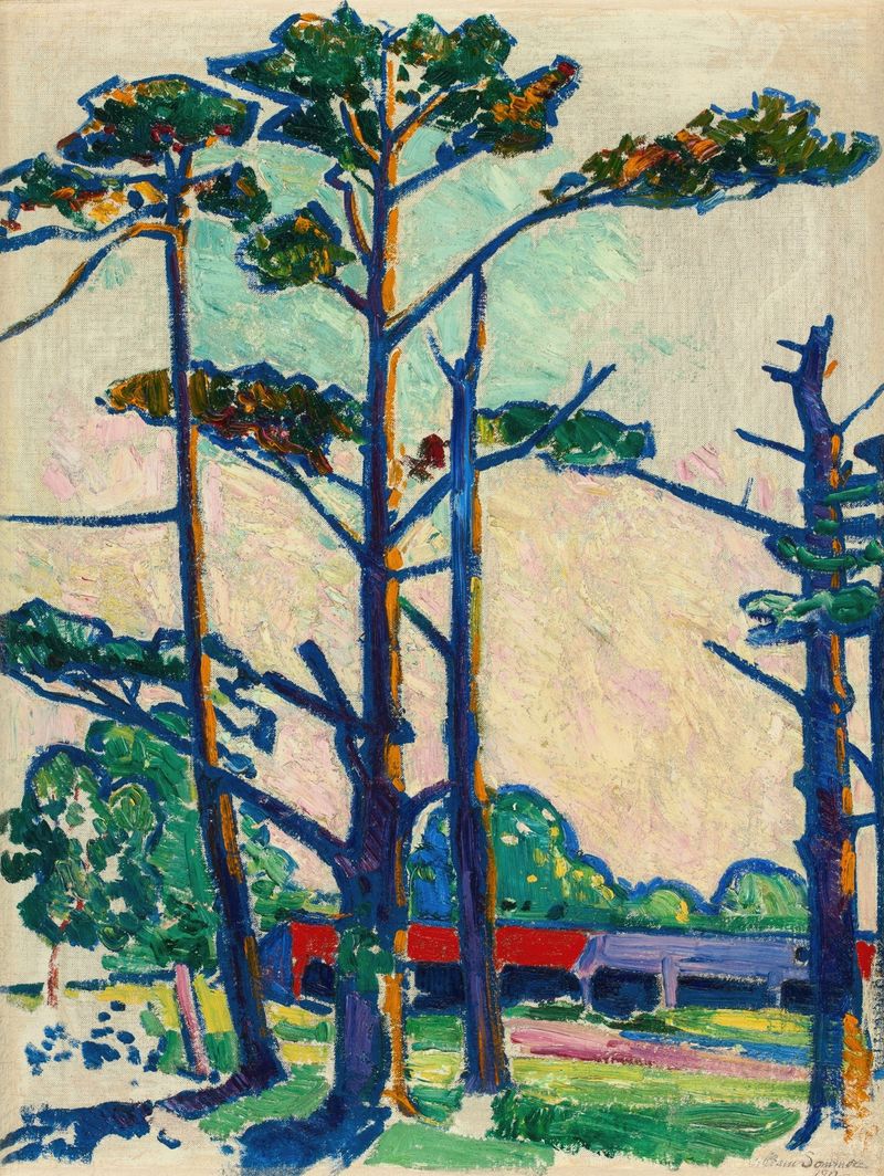 Vibrant landscape with bold strokes by William Sommer, 1912, oil painting