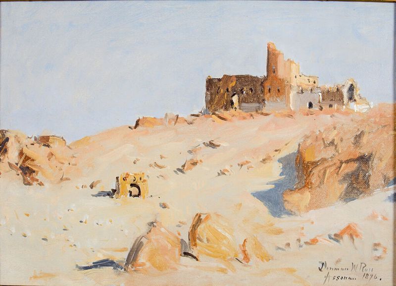 Assouan, Egito de Denman Waldo Ross, óleo sobre tela retratando uma paisagem tranquila do Nilo