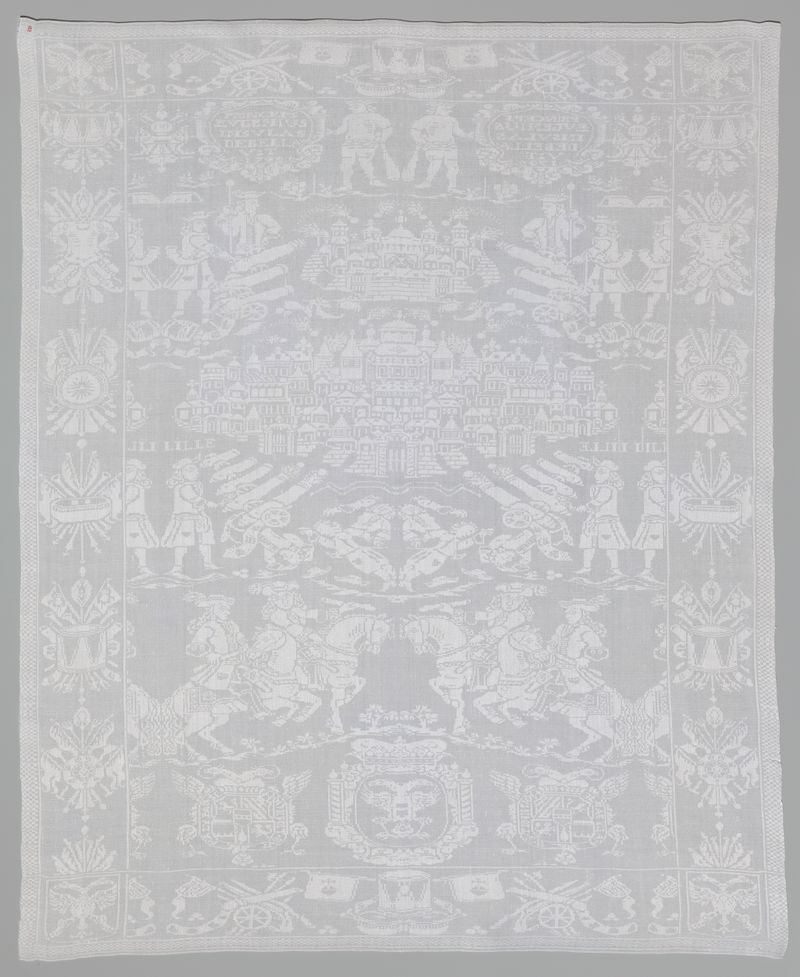 Natureza morta de linho com texturas intrincadas de um artista desconhecido, 1708-1709