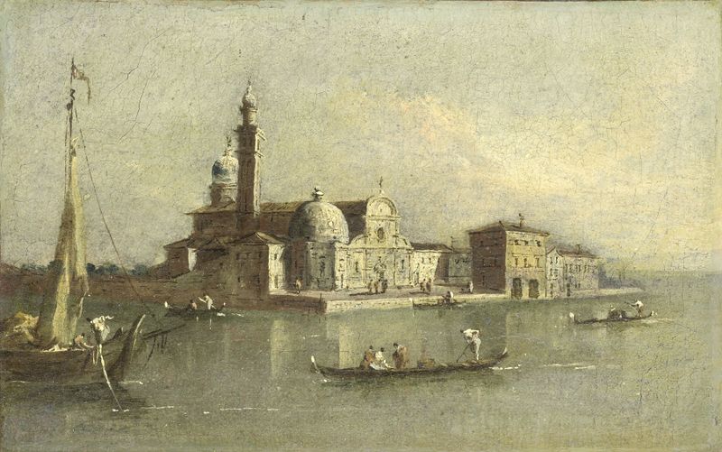 View of the Isola di San Michele in Venice, oil on canvas by Giacomo Guardi