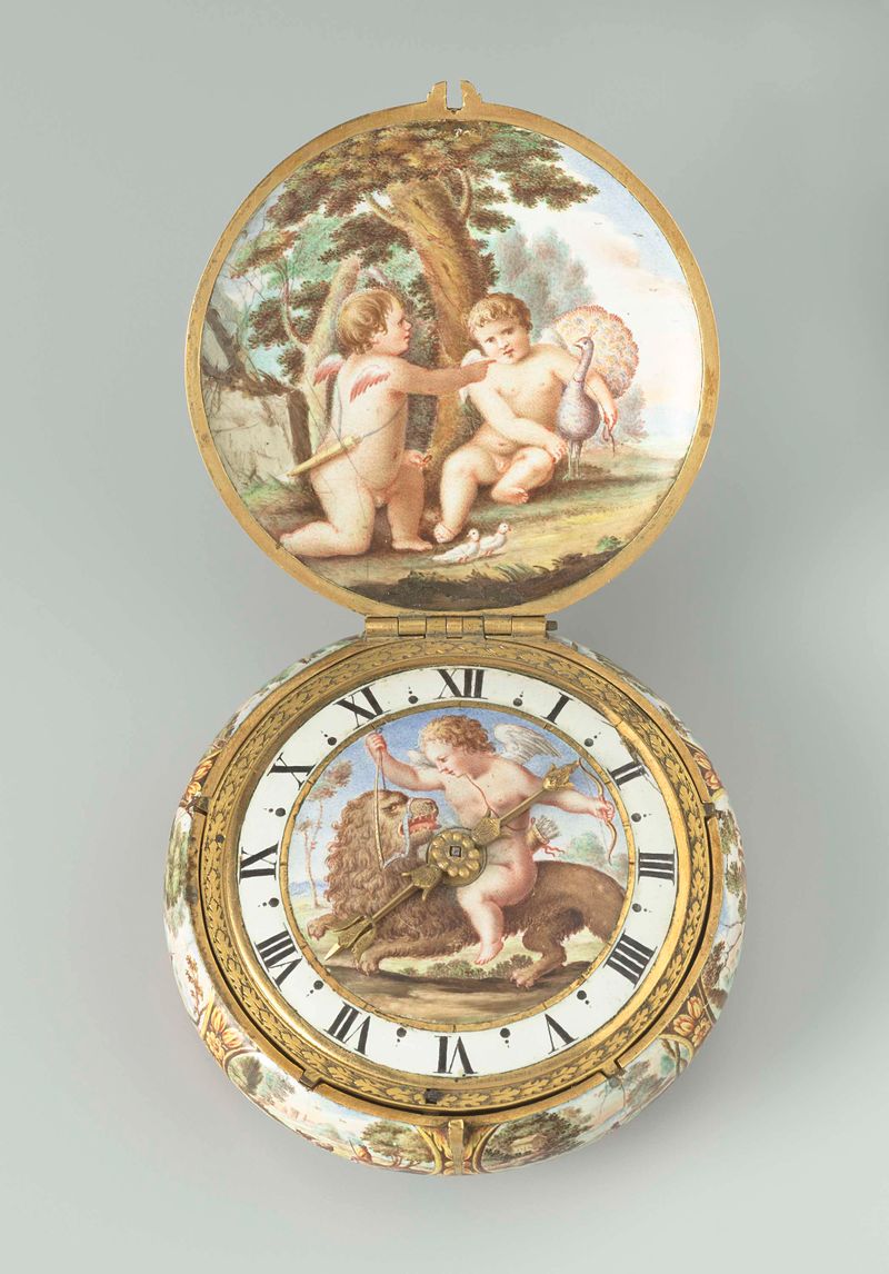 Reloj de bolsillo de metal de J. Vrijthoff le Jeune