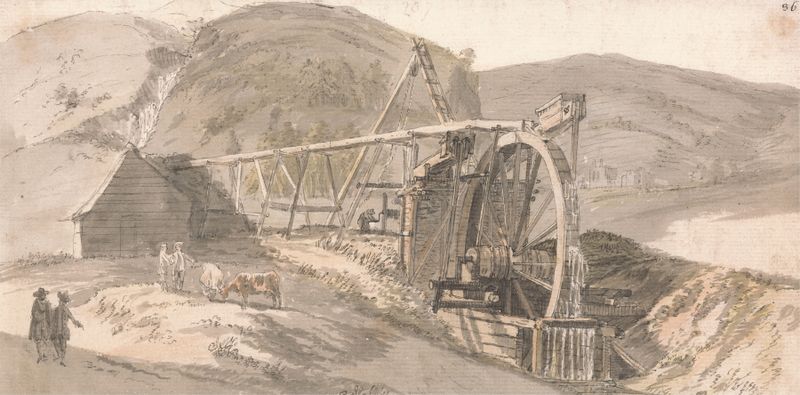 Lord Hopetoun’s Lead Mines de Paul Sandby, que representa minas de plomo en un paisaje, 1751