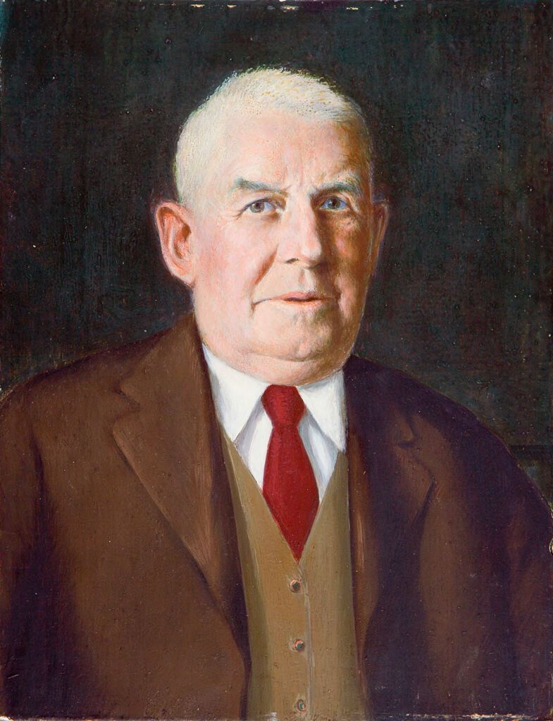 Retrato de Meio Corpo de um Homem de Kanji Nakamura, óleo sobre painel