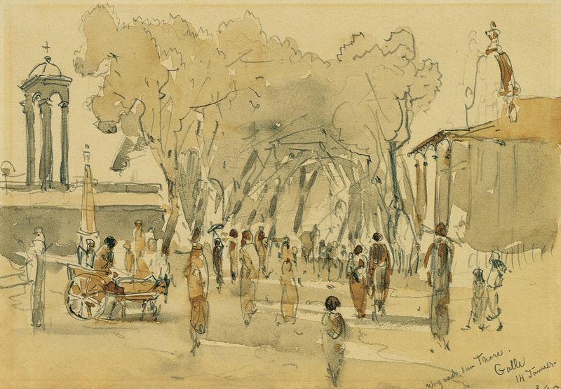 Weg nach dem Tor in Point de Galle auf Ceylon, óleo sobre lienzo de Joseph Selleny