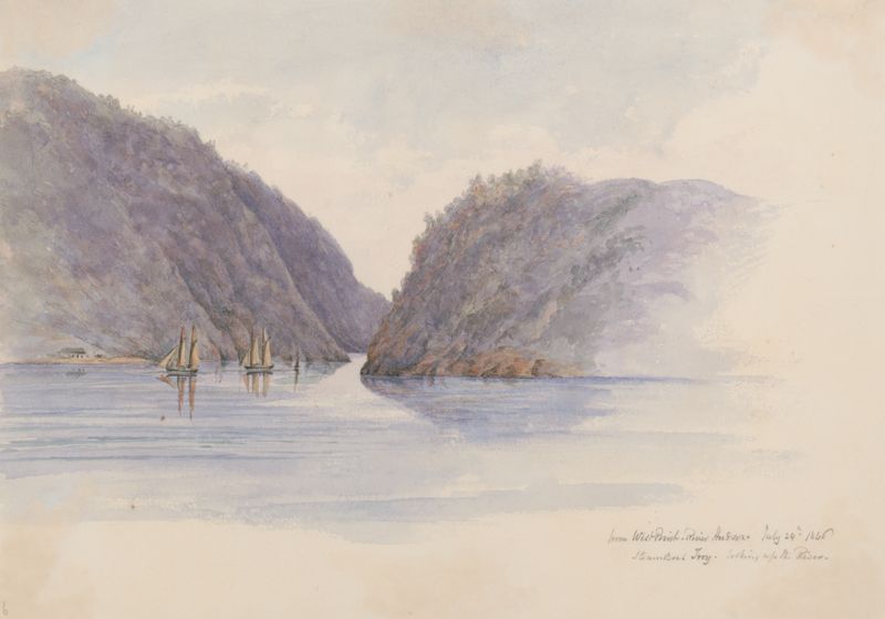 Landscape of the Hudson River by Michael Seymour, oil painting