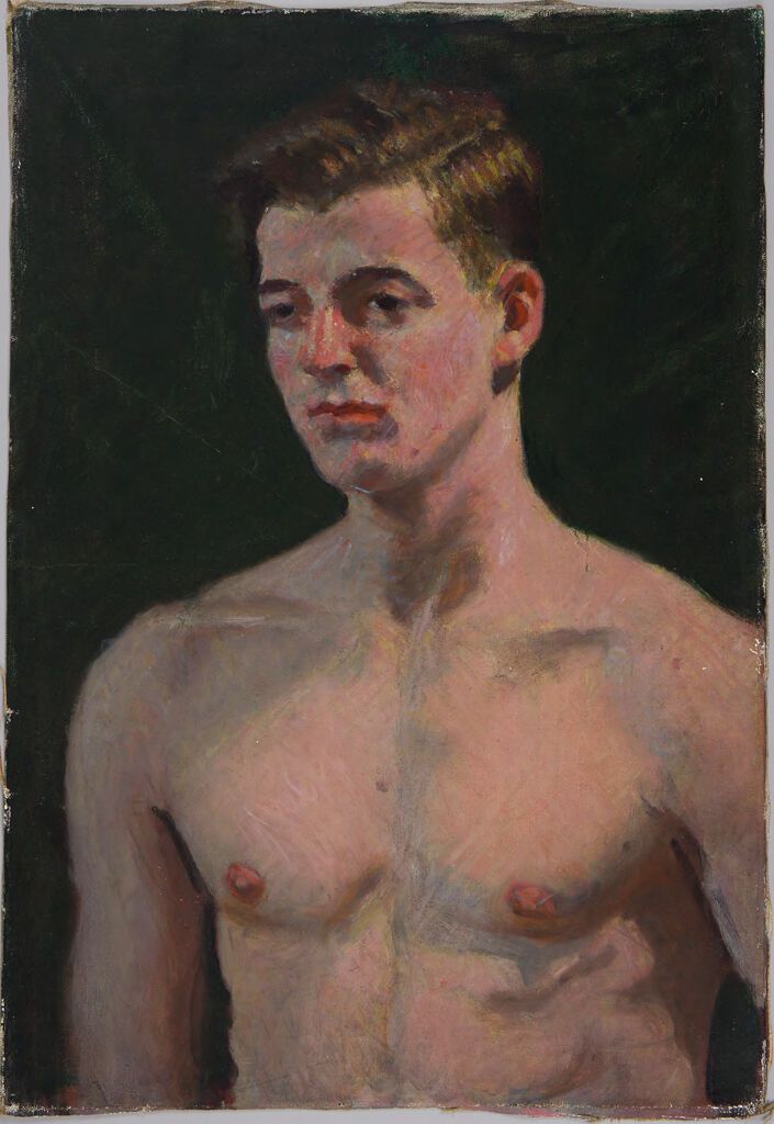 Retrato de un joven sin camisa, óleo sobre lienzo de Denman Waldo Ross