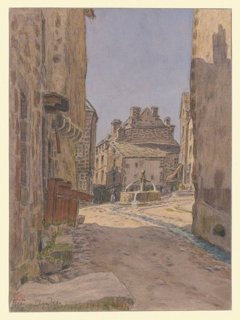 Paisaje de Besse-en-Chandesse de Henri Rivière, 1921, medio desconocido