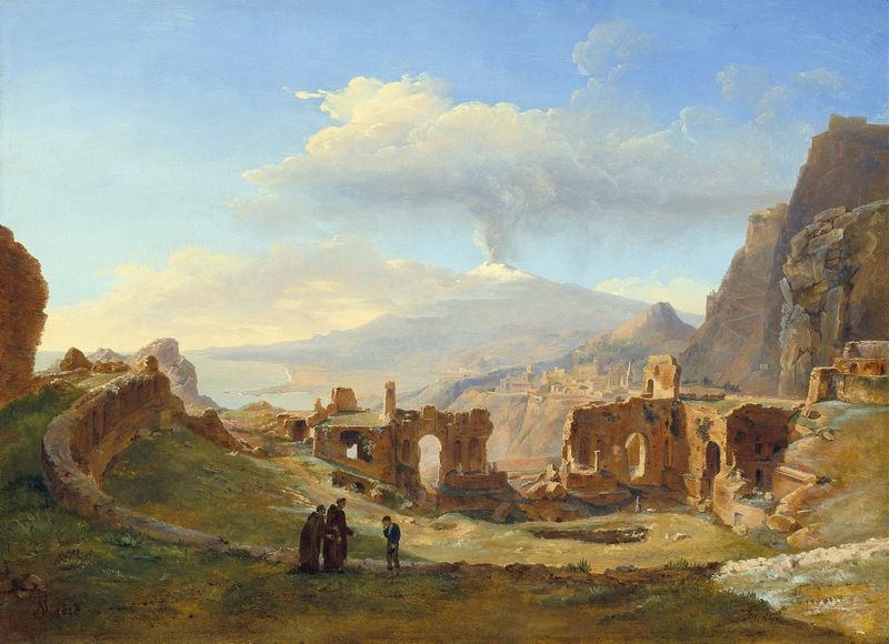 The Roman Theater at Taormina, oil painting by Louise-Joséphine Sarazin de Belmont
