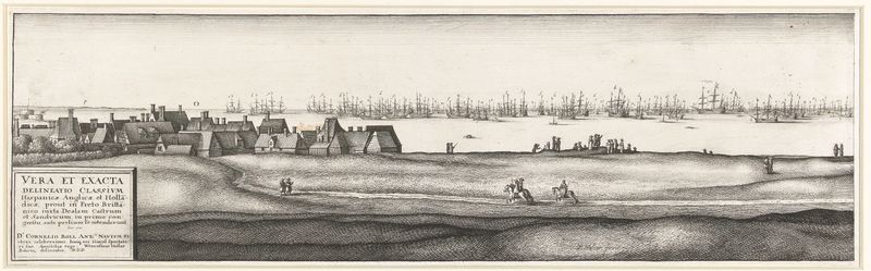 Gravura de Wenceslaus Hollar mostrando barcos em águas calmas