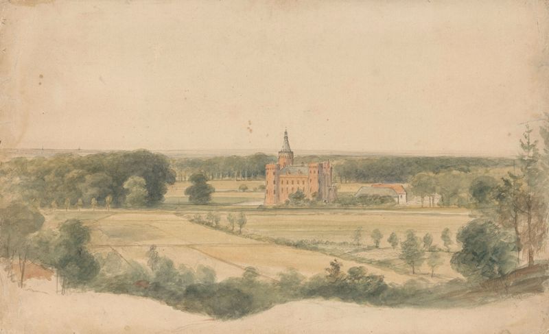 Paisagem com Kasteel Moyland de Lodewijk Johannes Kleijn, pintura a óleo