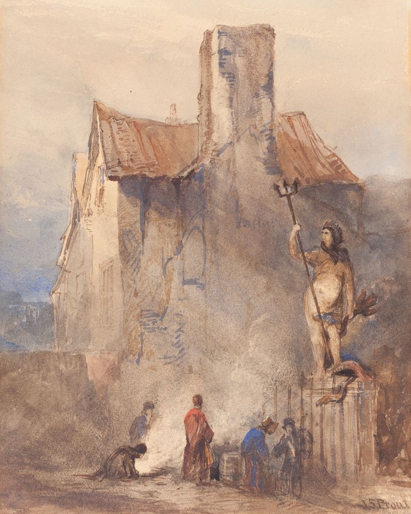 The Bristol Riots – The Burning in the Street by John Skinner Prout, oil on canvas depicting flames and chaos